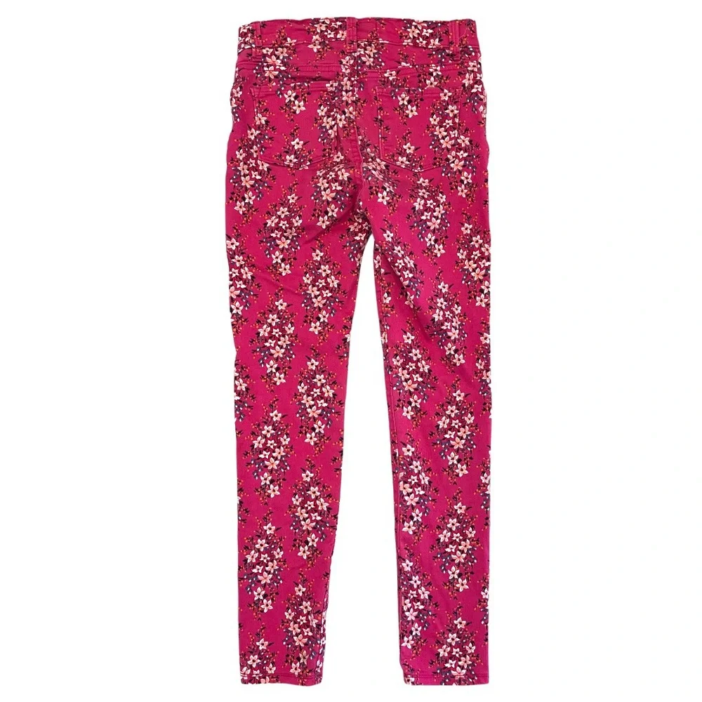 Old Navy Ballerina Jeggings Girls 12 Pink Floral Adjustable Waist